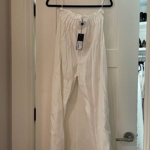 Gianni Bini Roe Cinched Waist Crop Linen Pants